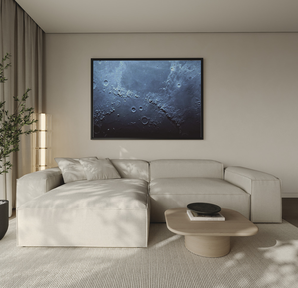 Canvas print - Mountains & Oceans of The Moon over the sofa
