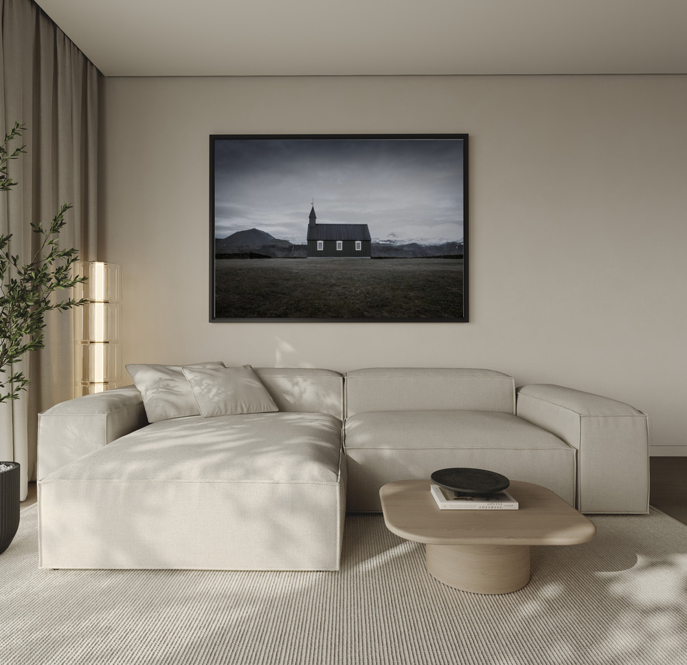 Canvas print - Búðakirkja over the sofa