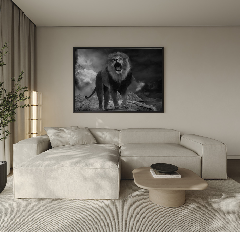 Canvas print - Lion's Roar over the sofa