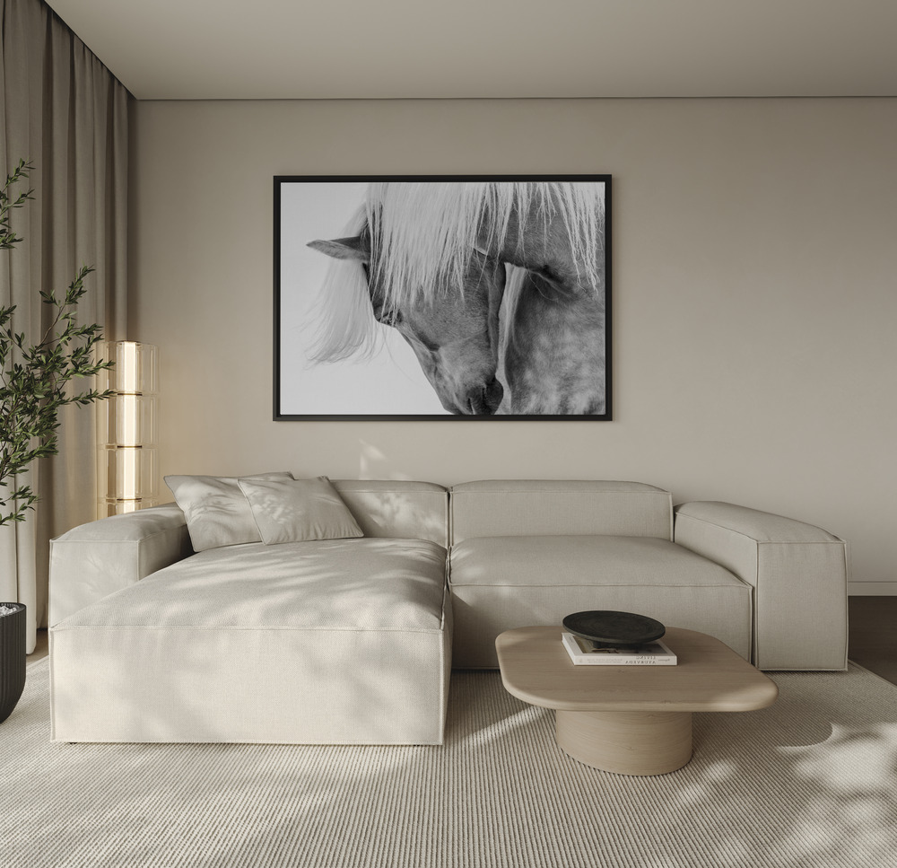 Canvas print - Halflinger Portrait over the sofa