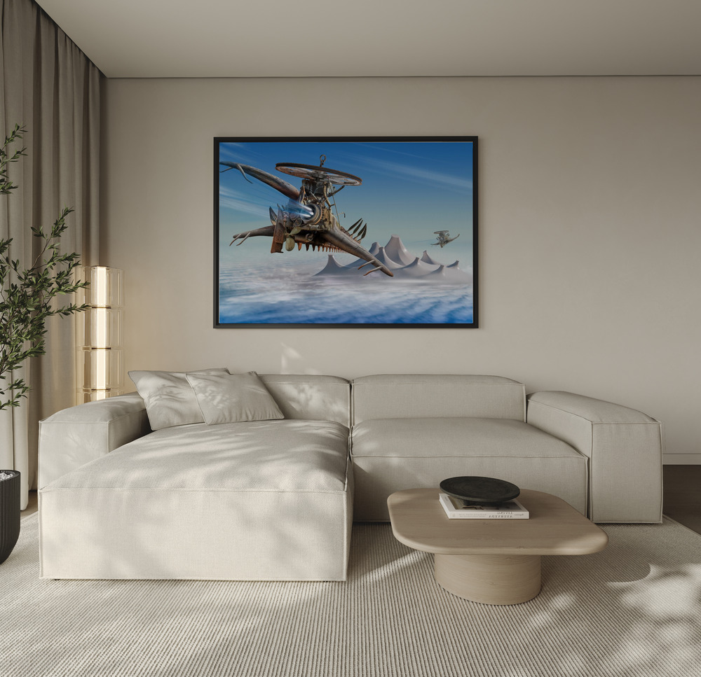 Canvas schilderi - Air Pursuit over de bank