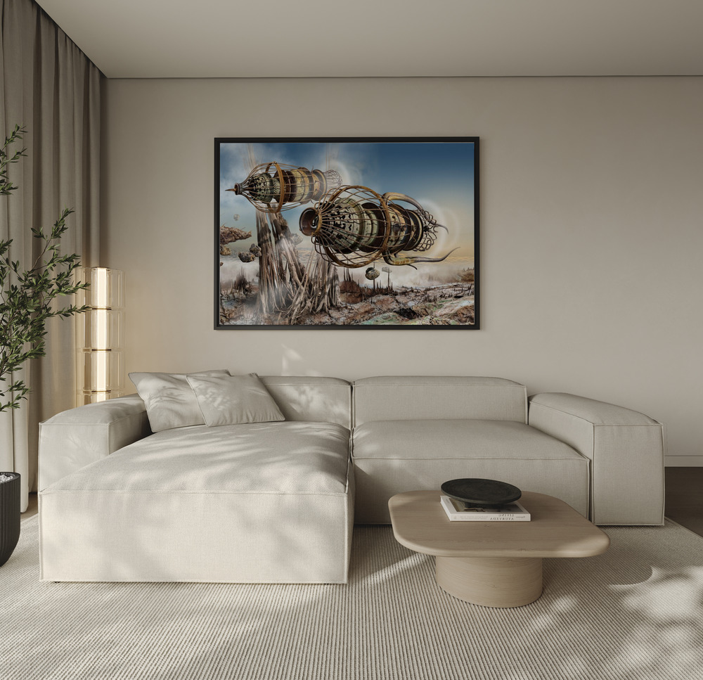 Canvas schilderi - A memory from the future over de bank