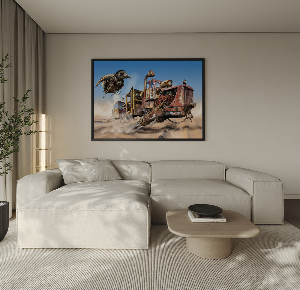 Canvas print - Desert convoy over the sofa