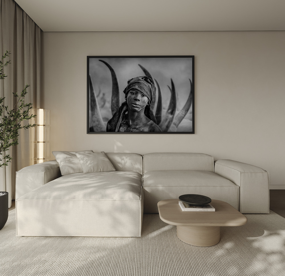 Canvas schilderi - Boy of Mundari, South Sudan over de bank