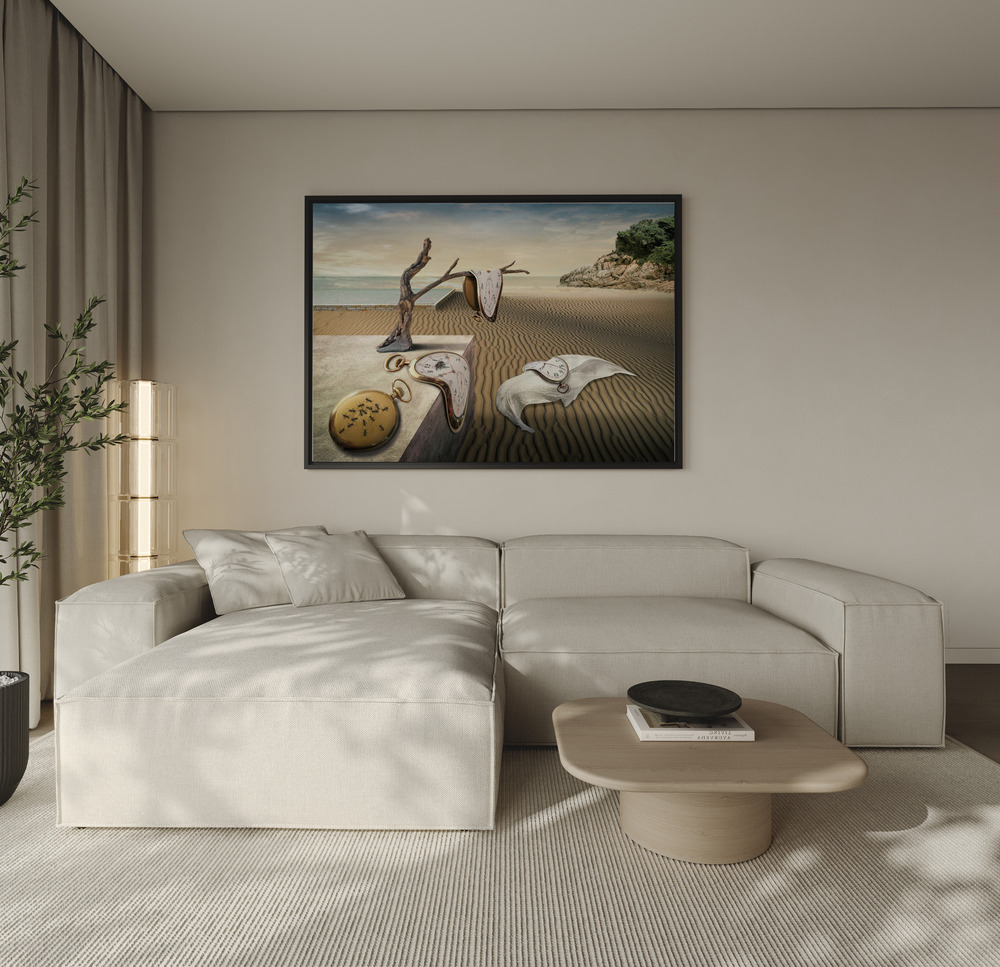 Canvas schilderi - Hommage Dali over de bank