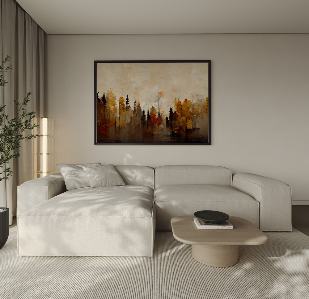 Canvas print - A Forest In Autumn over the sofa
