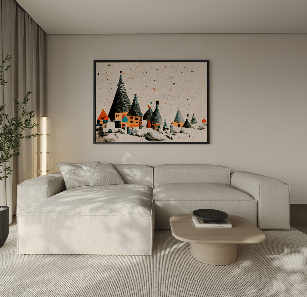 Canvas print - Fairy Village over the sofa