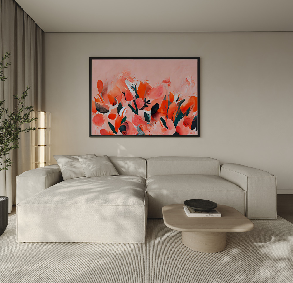 Toile - Wild Tulips au-dessus du canapé