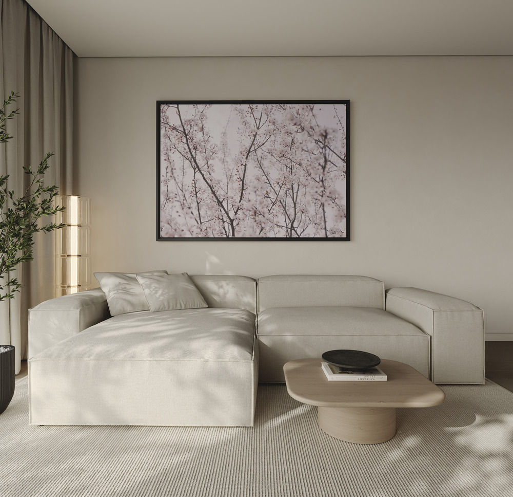 Canvas print - Spring blossoms over the sofa