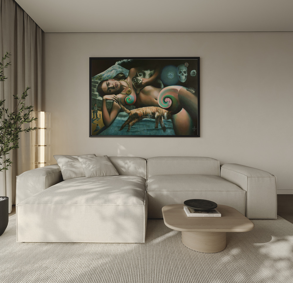 Lienzo - Frida (2020) sobre el sofá