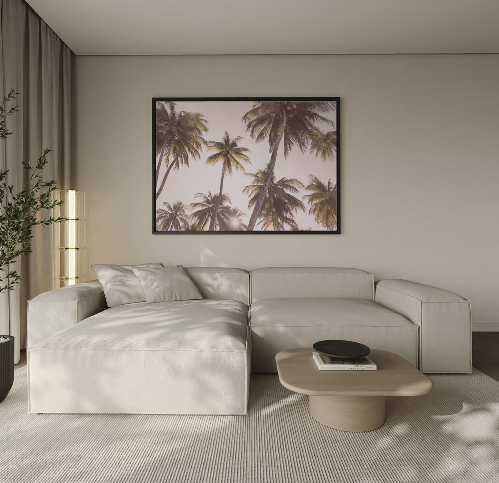 Canvas print - Blush Palm Trees over the sofa