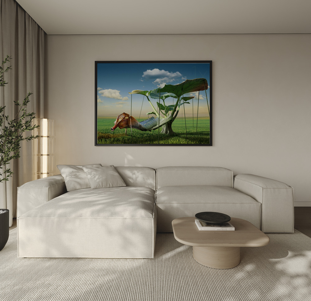 Canvas schilderi - The strange garden over de bank