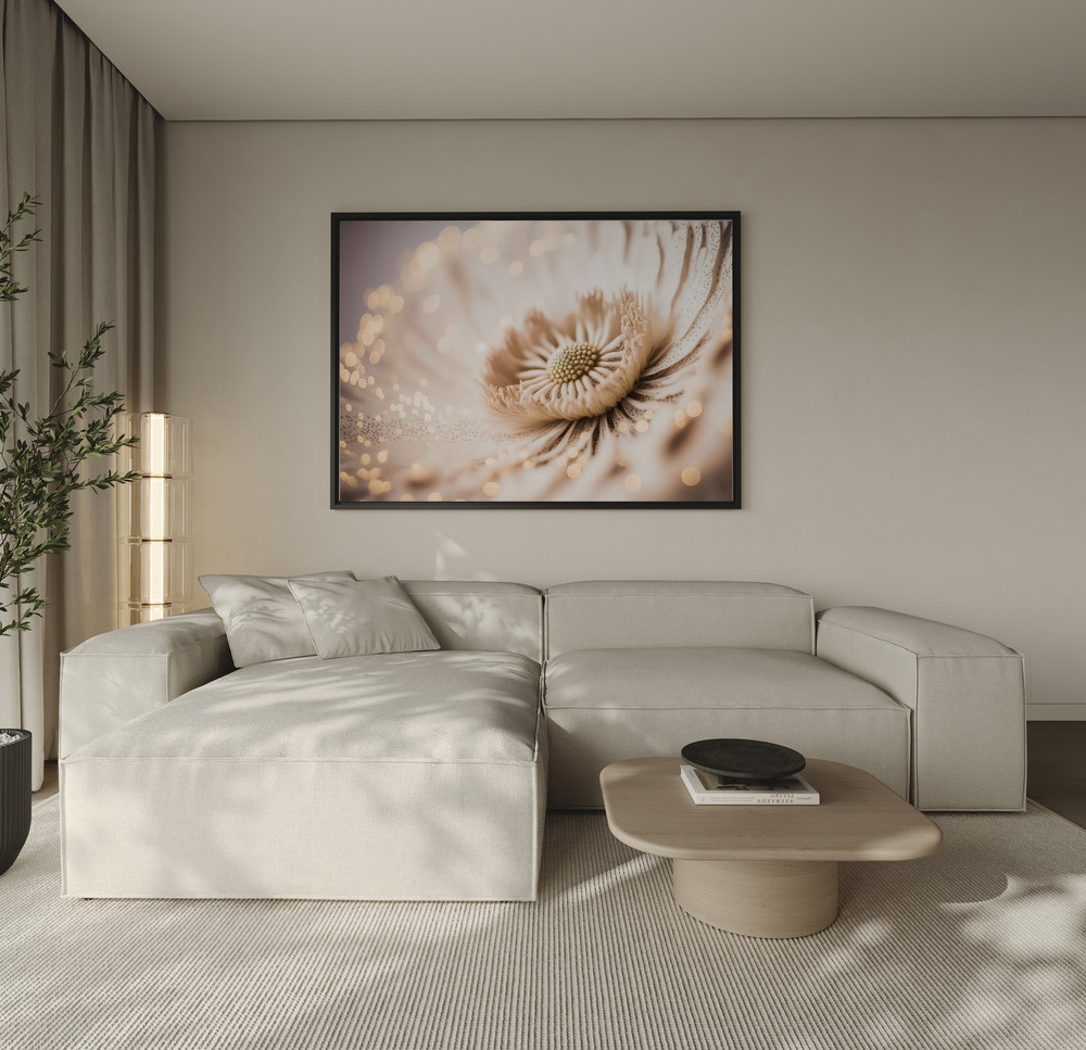 Canvas print - Beige Coral Flower over the sofa