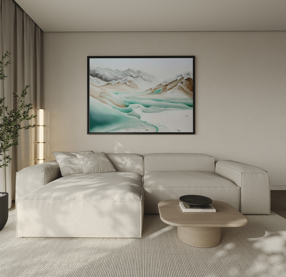 Canvas schilderi - Frozen Landscape over de bank