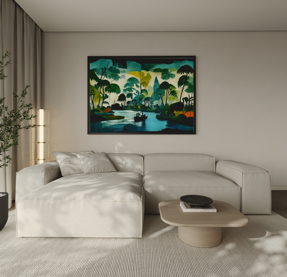 Canvas schilderi - Welcome To The Jungle over de bank