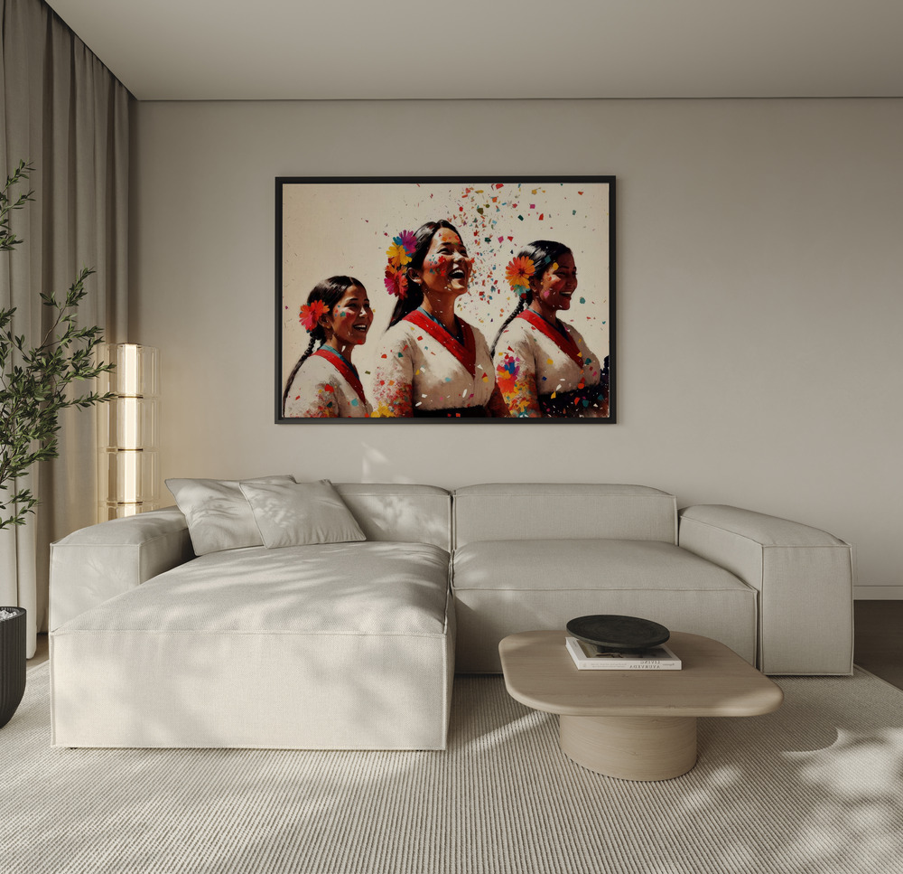 Canvas print - Open Hearts over the sofa