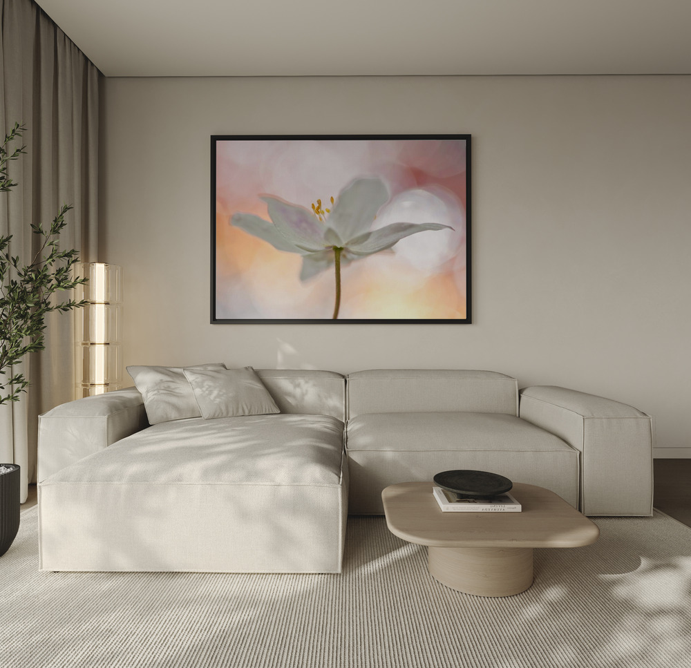 Canvas print - A Sip of Art over the sofa