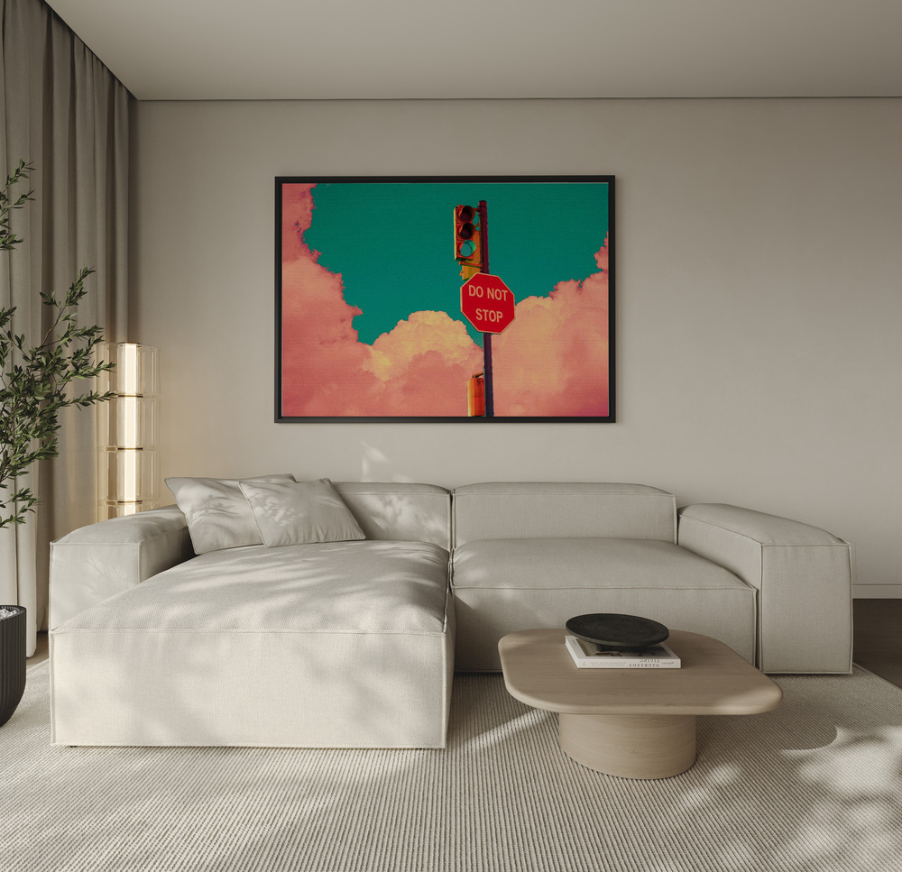 Canvas print - DO NOT STOP over the sofa