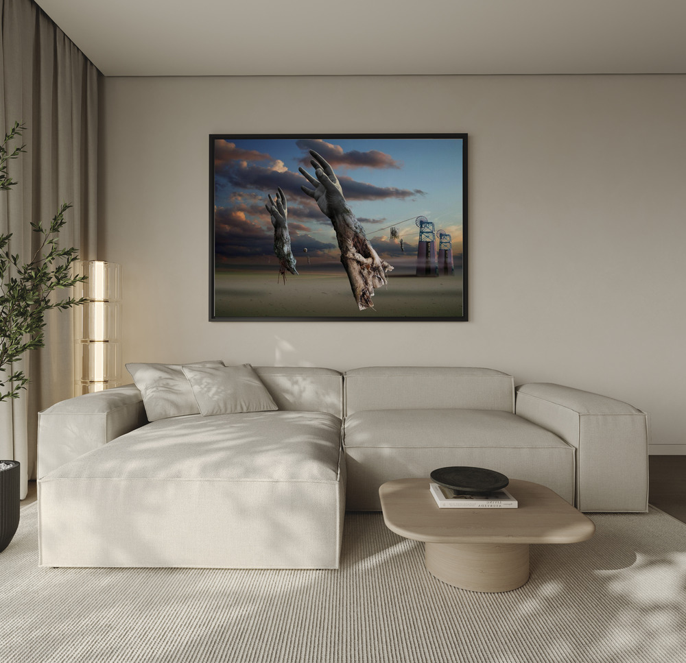 Canvas schilderi - Running hands over de bank