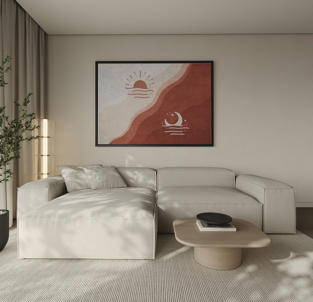 Canvas print - Day and Night Harmony over the sofa