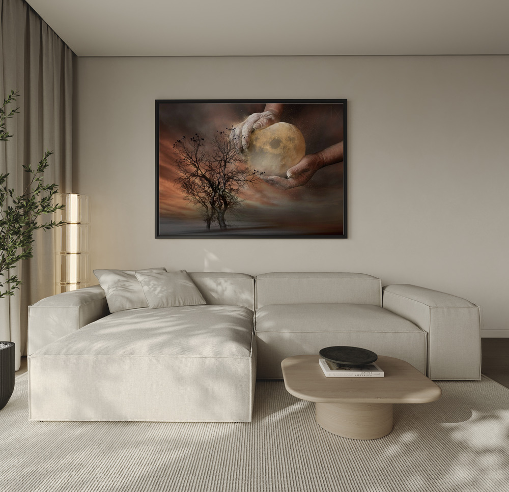 Canvas schilderi - Cradling the Moon over de bank