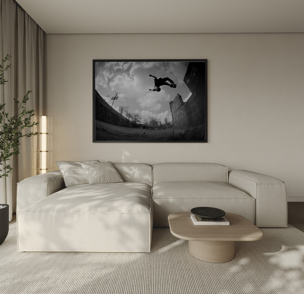 Canvas print - Jumper over the sofa