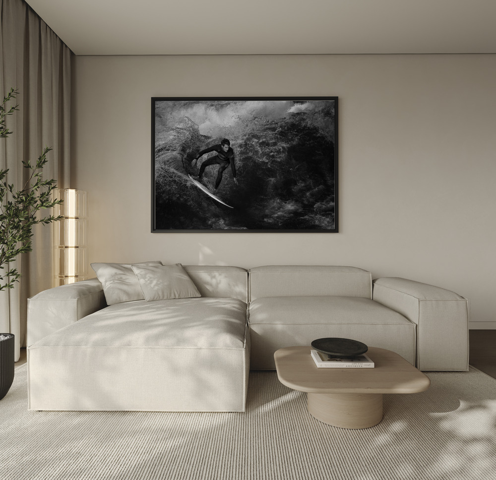 Canvas print - Surfing to kingdom come over the sofa