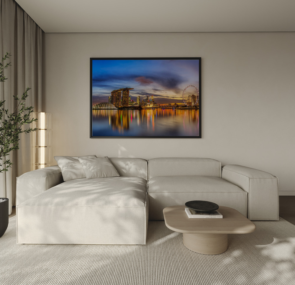 Canvas schilderi - Sunset by the Bay over the sofa