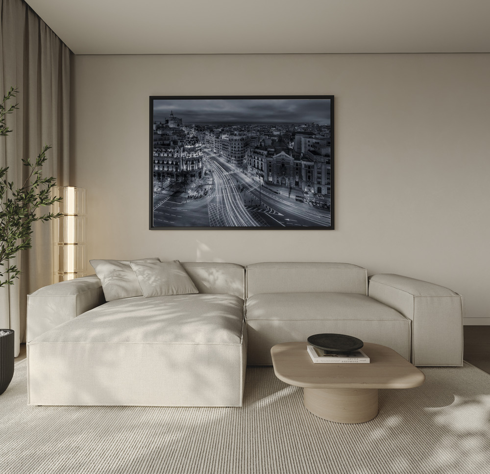 Canvas print - Madrid City Lights over the sofa