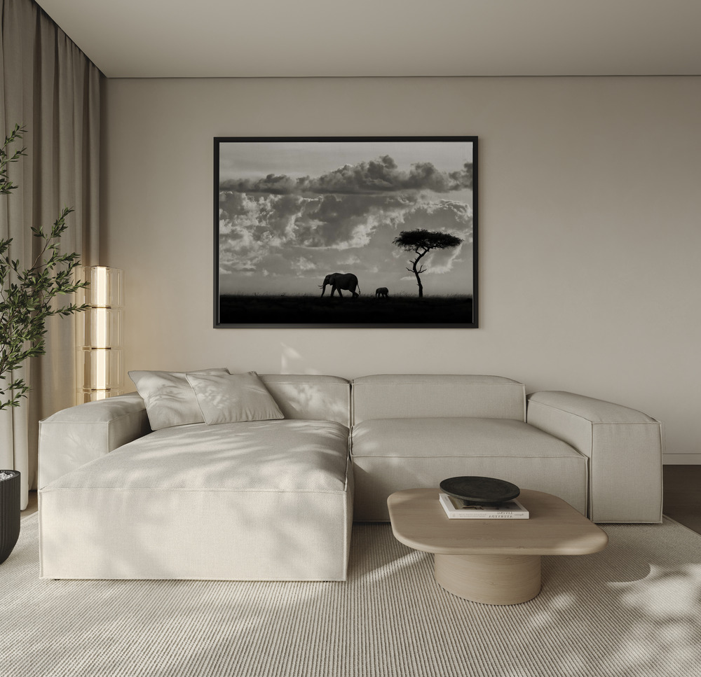 Canvas print - Silhouettes of Mara over the sofa
