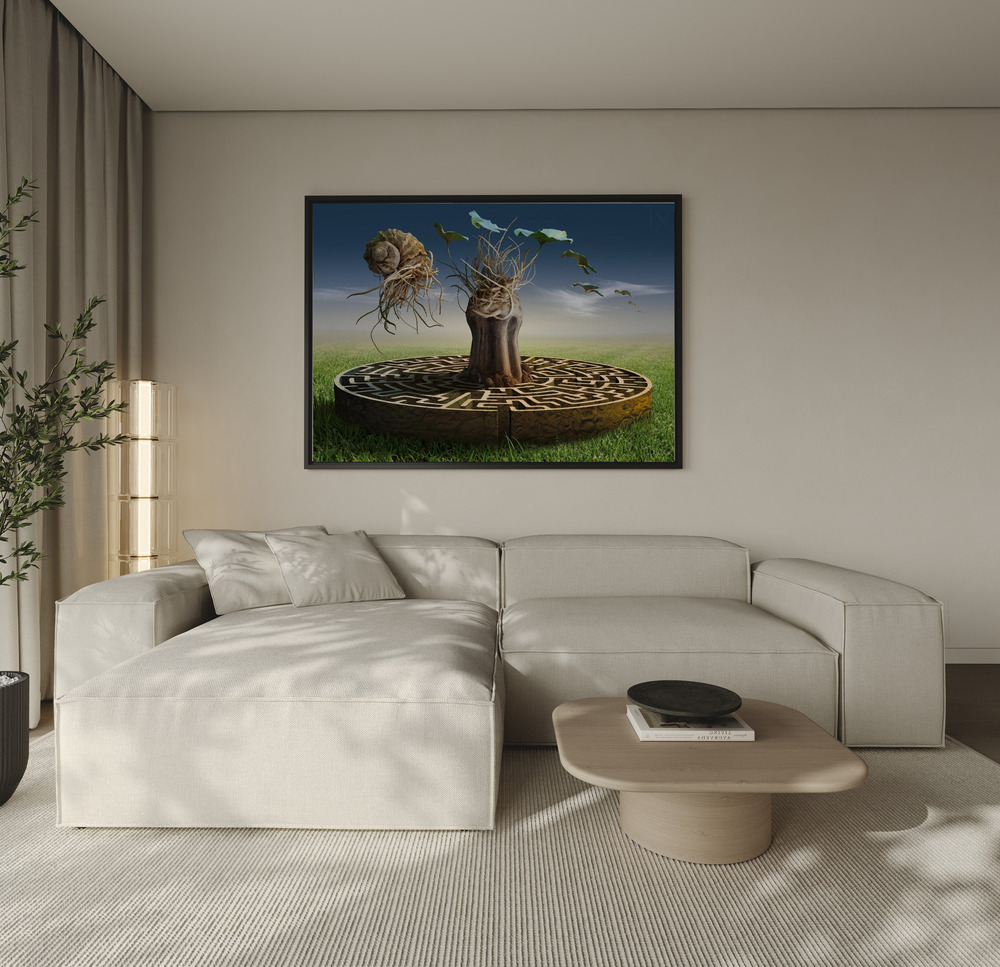 Canvas schilderi - Labyrinth over de bank