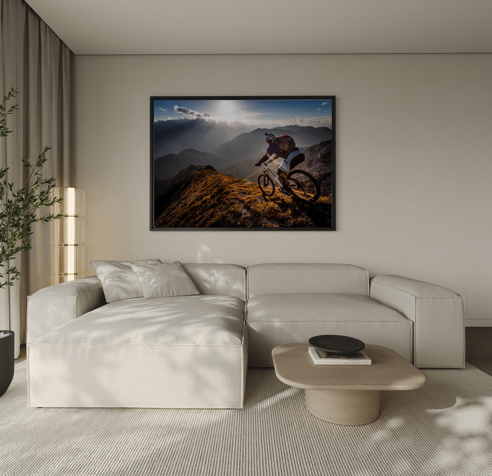 Canvas schilderi - The call of the mountain over de bank