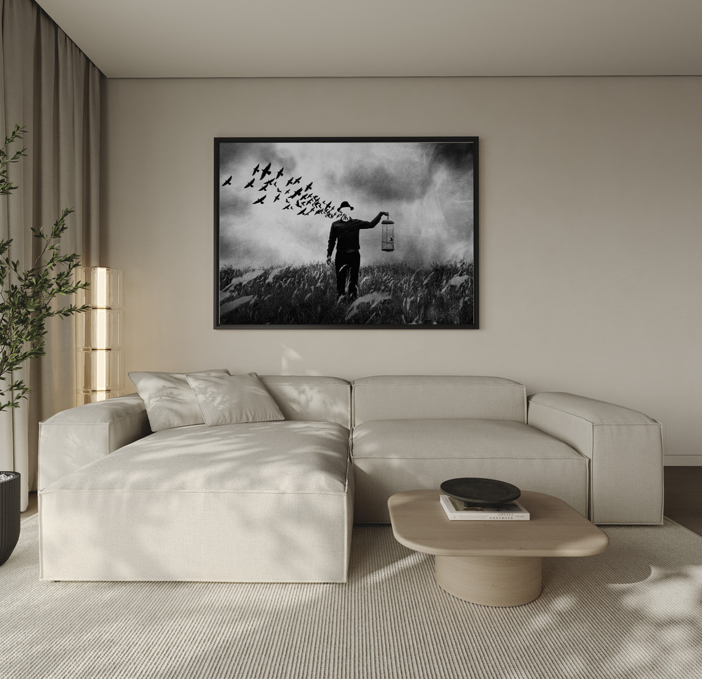 Toile - Freedom au-dessus du canapé