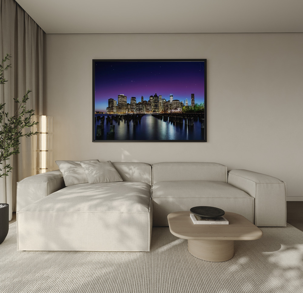 Canvas schilderi - New York Sky Line over de bank