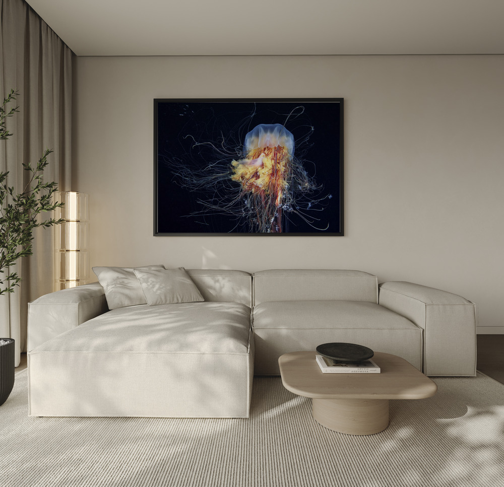 Canvas print - Giant Lion's Mane over the sofa