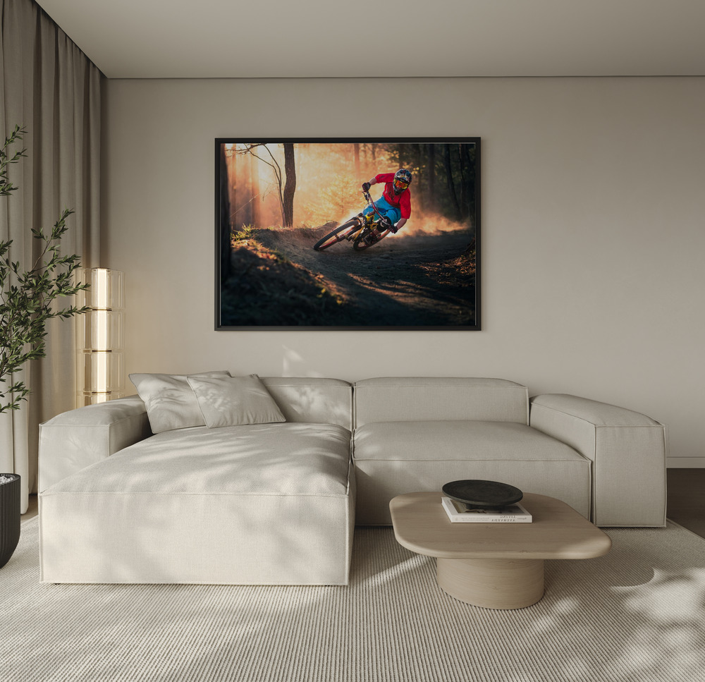 Canvas print - Golden Bermed Corner over the sofa