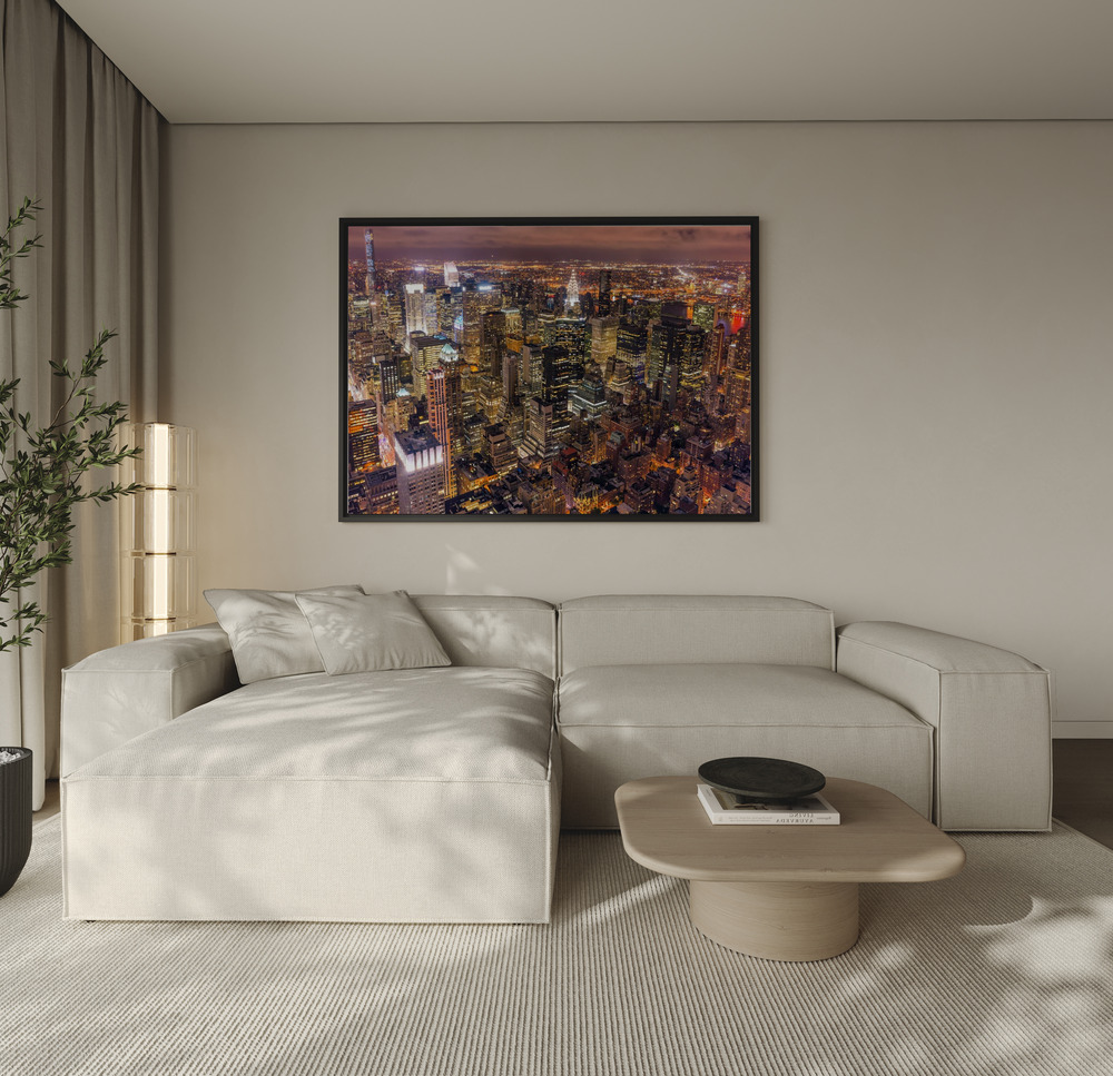 Canvas taulu - Night Life sohvan yli
