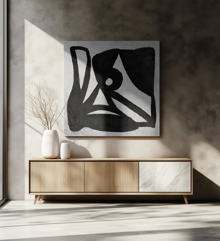 Lærred - Abstract Melody No2 over spisebordet