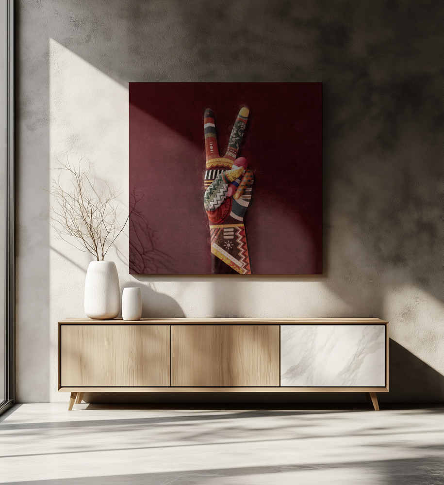 Canvas print - Patchwork Peace over dining table