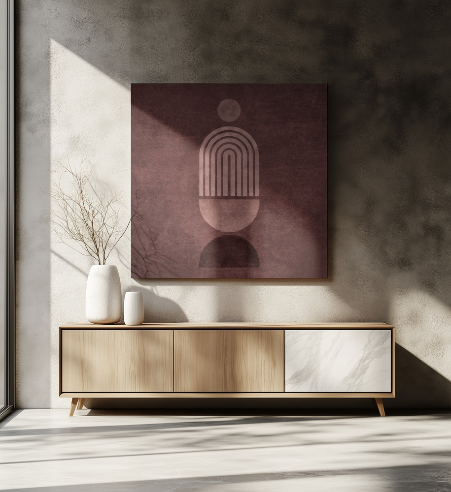 Stampe su tela - Echoing Geometry sopra il tavolo da pranzo