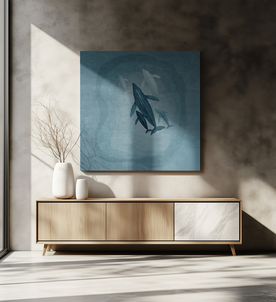 Canvas print - Whale Serenade over dining table