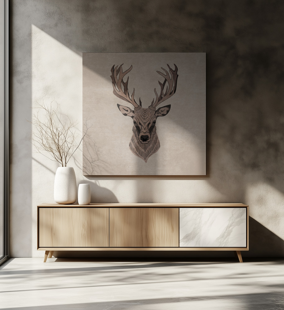 Canvas print - Majestic Stag Profile over dining table