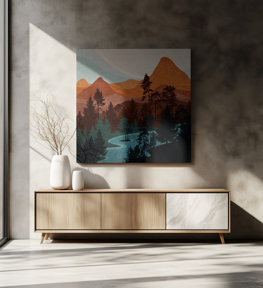 Canvas print - Serene Peaks over dining table