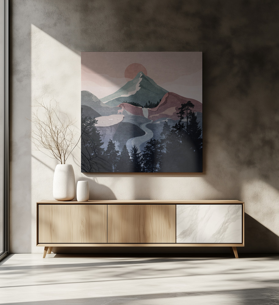 Canvas print - Serene Mountain View over dining table