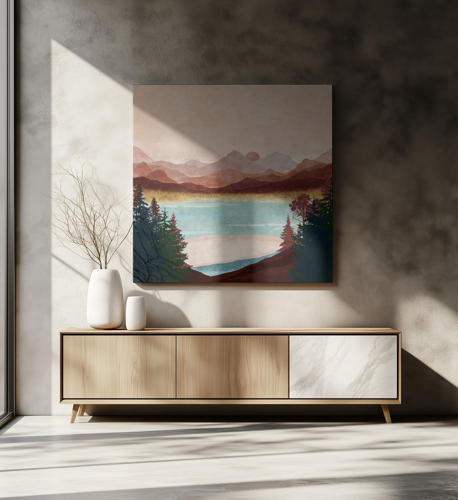 Canvas print - Misty Mountain View over dining table