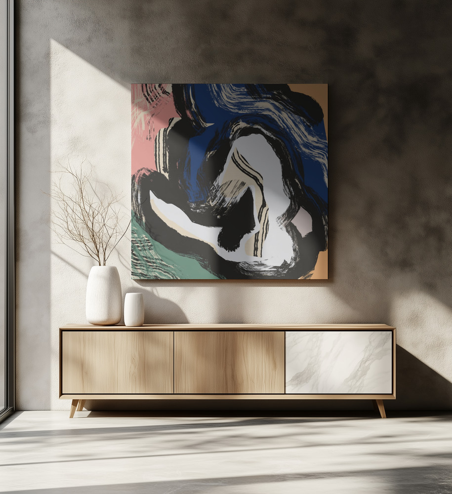 Canvas print - Sitting Nude Bold Abstract over dining table