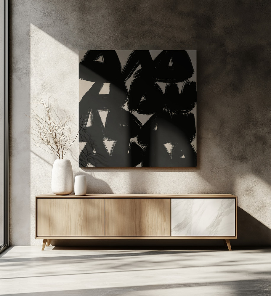 Canvas print - Bold Brush Shapes over dining table