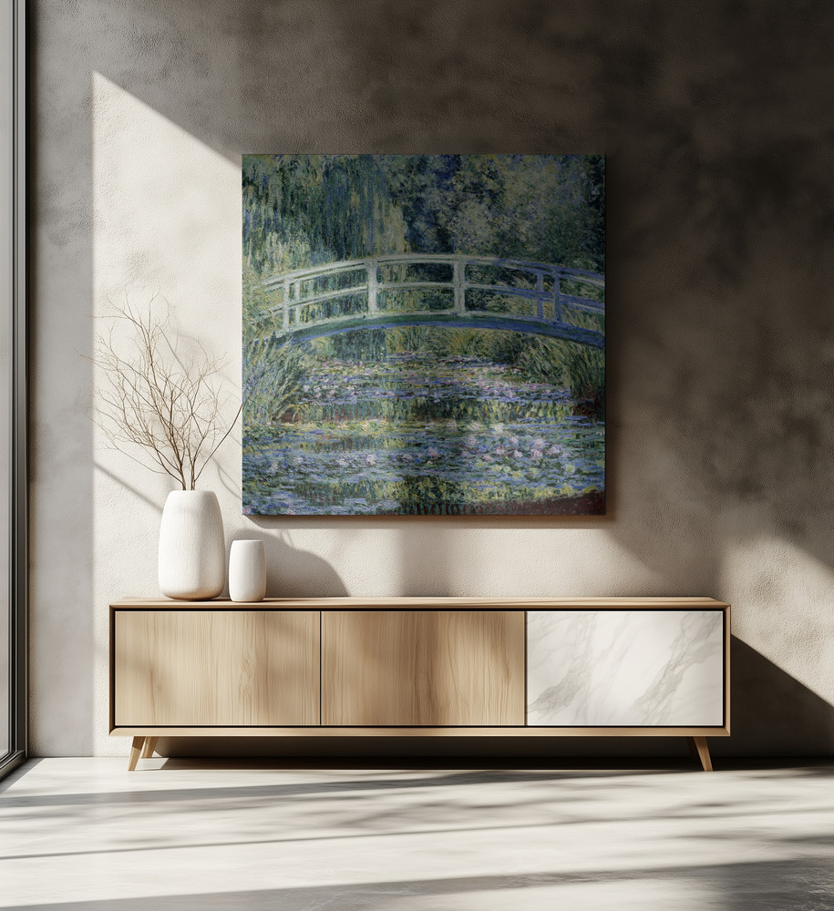 Leinwandbild - Water Lily Pond über dem Esstisch