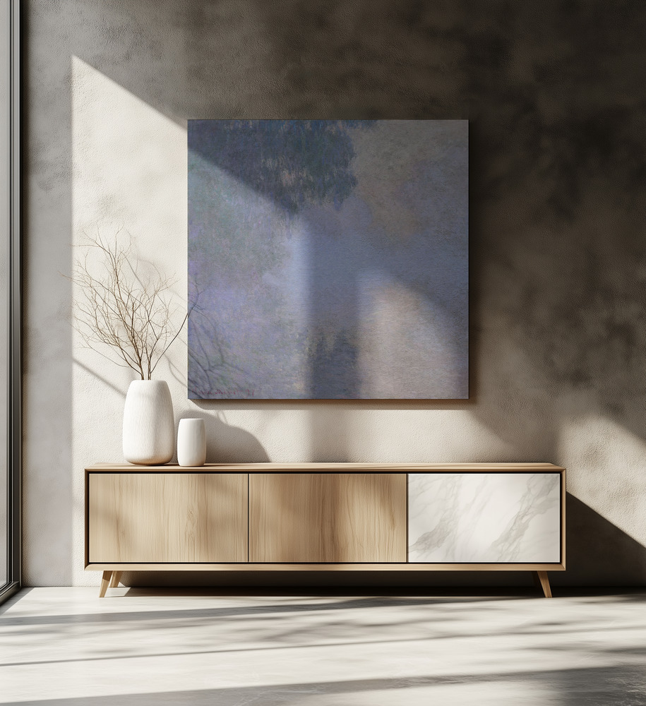 Canvas print - Morning On the Seine Near Giverny (1897) By Claude Monet Copy over dining table