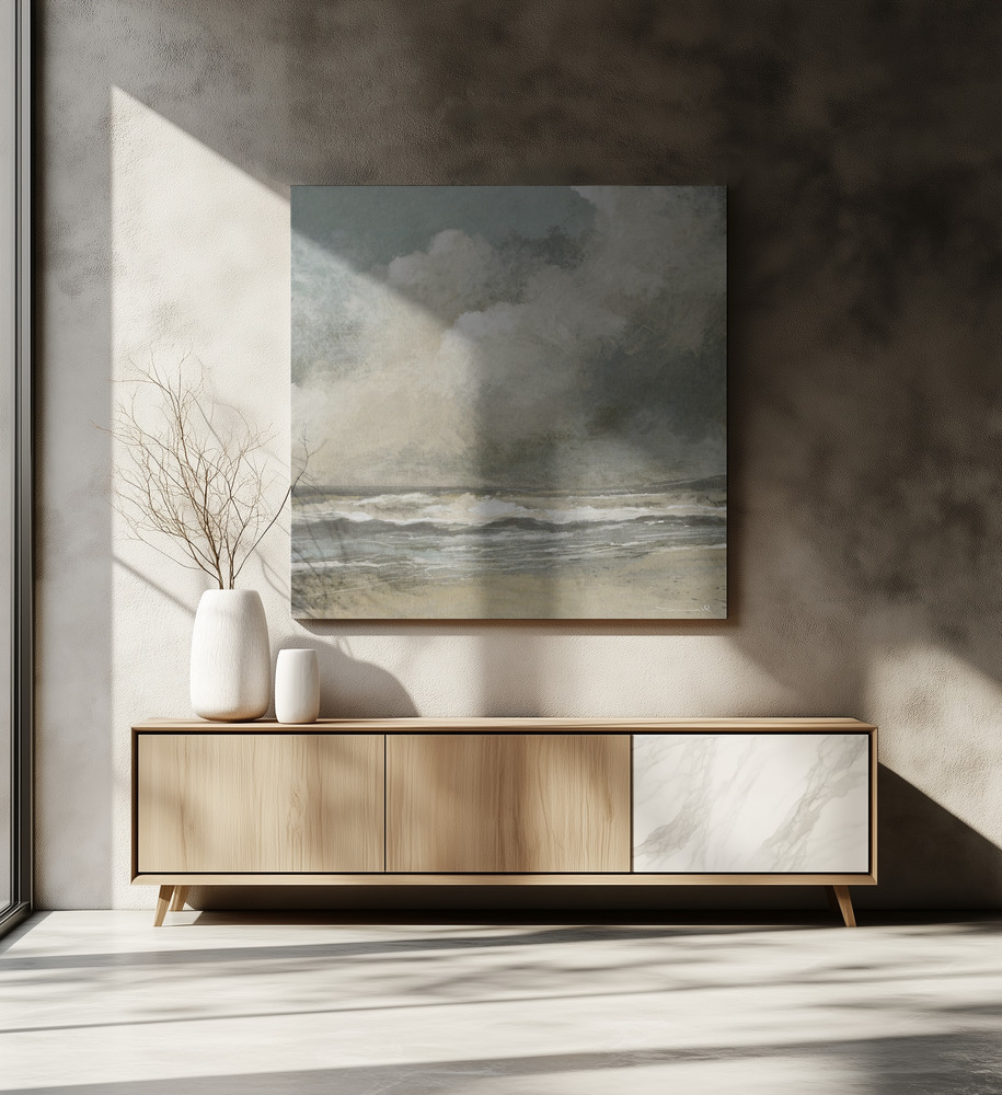 Canvas print - Misty Beach over dining table